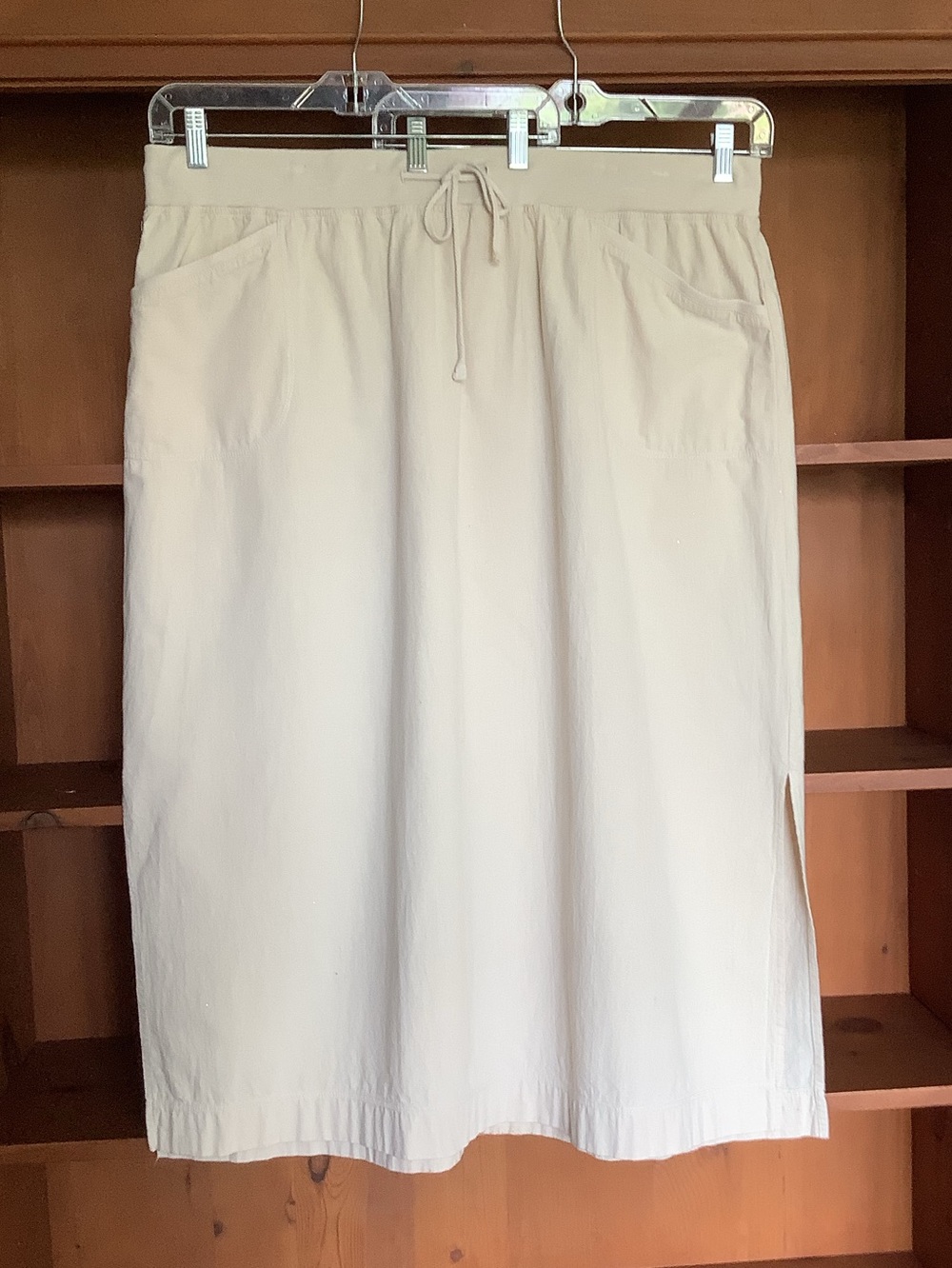 Y2K Cotton Ginny Plus Size Light Beige 100% Cotton Maxi Skirt Size 2X-3X